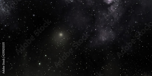 Dark space scene showing glowing cluster of stars in nebula field creating vast cosmic environment for sci-fi themes and creative digital art project backgrounds.