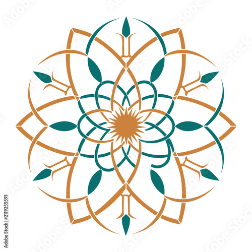 Geometric Lotus Mandala Vector Illustration On White Background