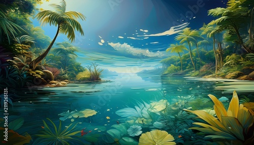 Tropical Water Scene Generative Ai