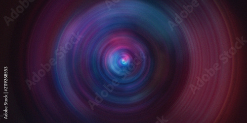 Fotografie Abstract vortex tunnel with glowing light circle effect in dark purple and blue gradients