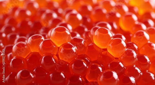 Luxurious Fresh Red Salmon Caviar Heap Showing Shiny Fish Roe Texture Macro Gourmet Food Closeup