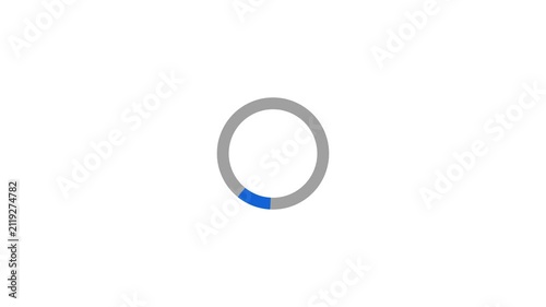 Circular loading indicator rotates on white background progress animation