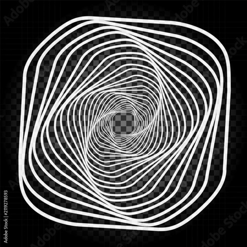 White Swirling Rounded Square Geometric Background
