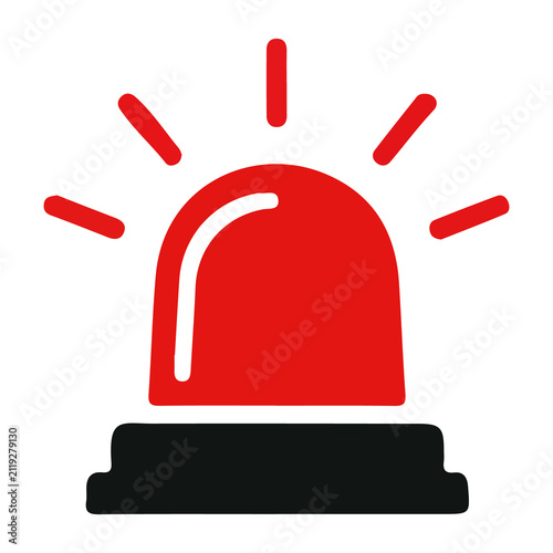 Photography Red emergency siren light icon vector illustration