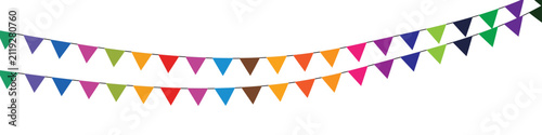Carnival garland, Bunting flags banner, birthday party decoration. Vector illustration