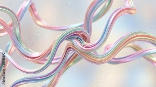 Flowing metallic ribbon shapes