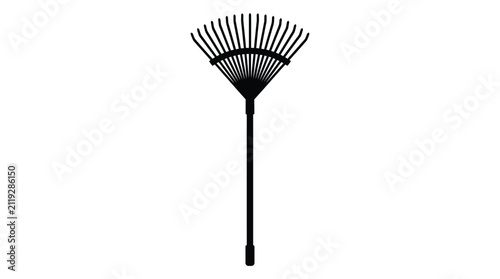 Garden rake silhouette on a white background simple vector graphic