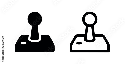 Retro arcade joystick gaming icon set