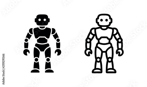 Cuadro en lienzo Humanoid Robot AI Icons