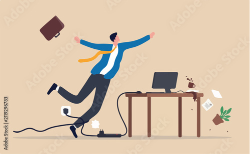 Obraz na płótnie Failure mistake, accident surprise problem that impact business concept, clumsy