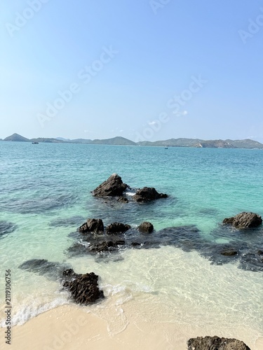 Sticker beach and sea