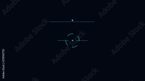 Futuristic hud target reticle overlay with digital scanning interface for sci-fi ui animation 4k