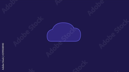Cloud computing loading animation: digital data sync and network progress symbol 4k
