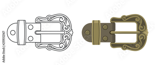 Western Style Decorative Belt Buckle Illustration