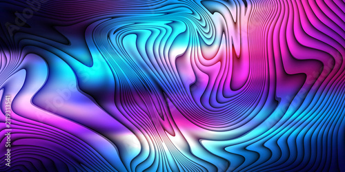Canvastavla Colorful blue purple magenta abstract liquid wave background, vibrant modern design texture art