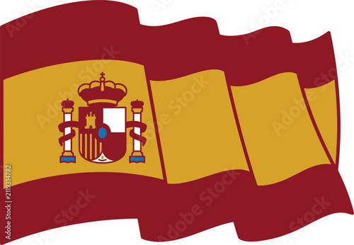 Waving flag of spain