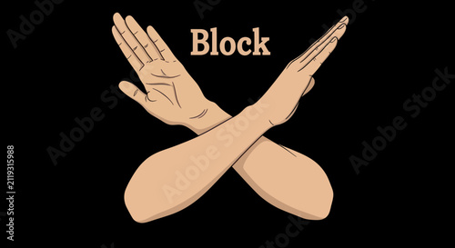 Hands forming a cross symbol with the word 