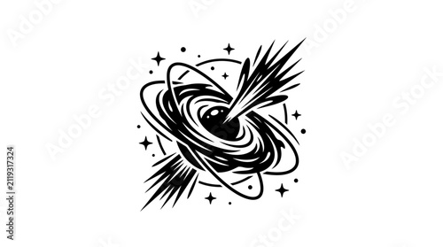 Black Hole Illustration: Cosmic Energy, Gravity, and Galactic Phenomenon