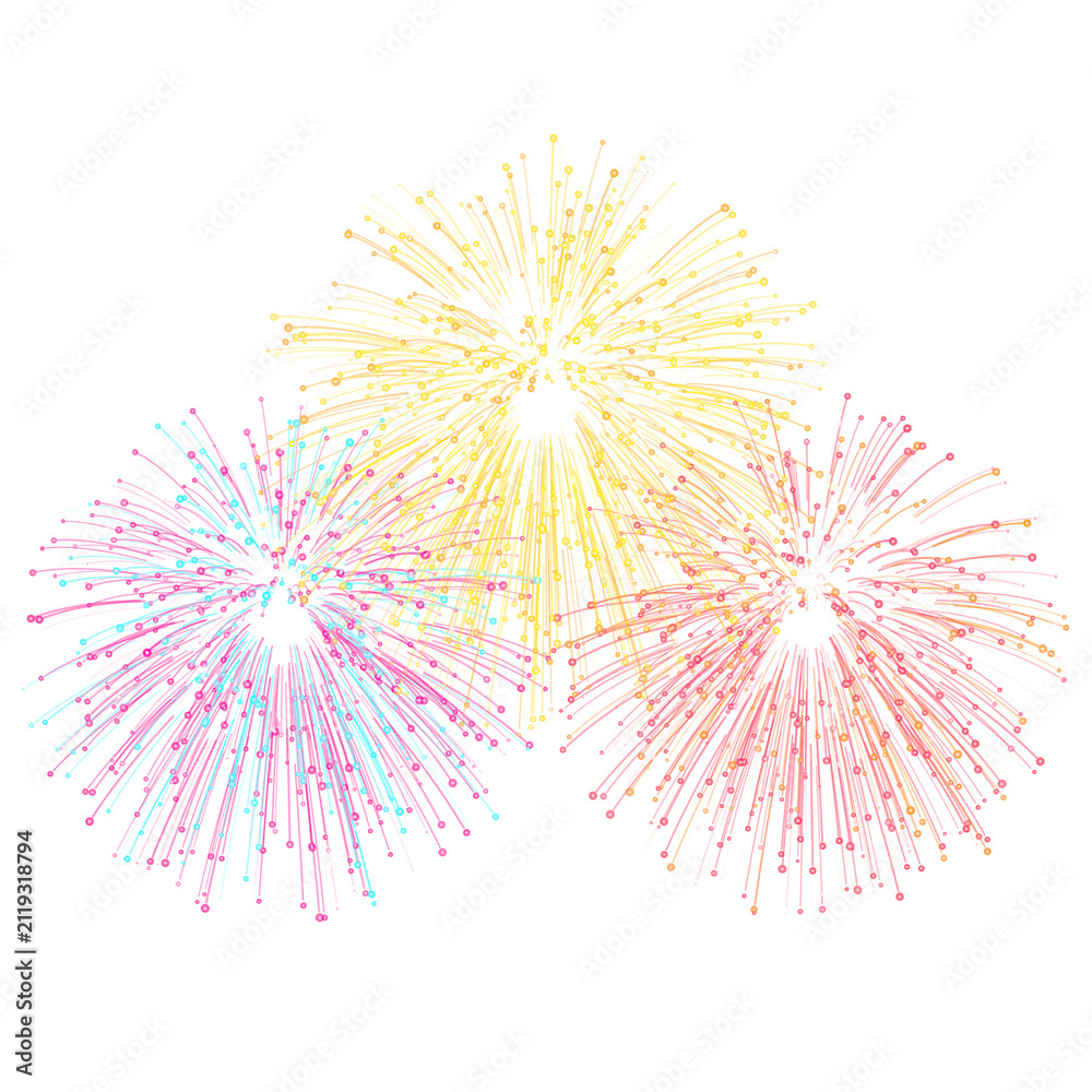 Obraz premium colorful fireworks Colorful abstract fireworks explosion illustration