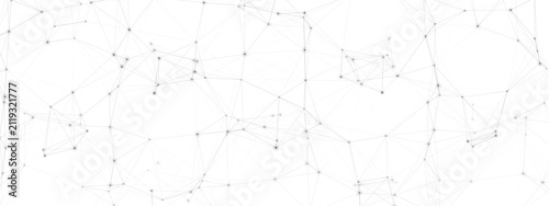 Abstract geometric minimalistic design with connecting the dots and lines. Structure molecule and communication. Big Data Visualization. technologies and sharing data as abstract concept.