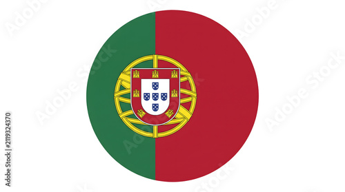 Portugal flag circular icon design with portugal circular portuguese patriotic graphics national identity isolated illustration official sovereign independence geography government