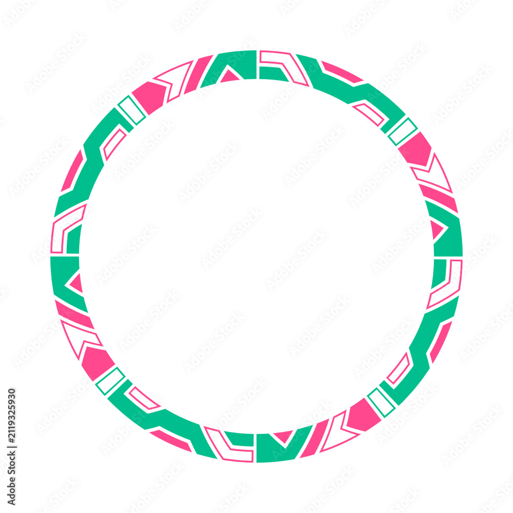 Obraz premium tech pattern round frame