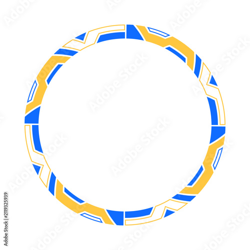 tech pattern round frame