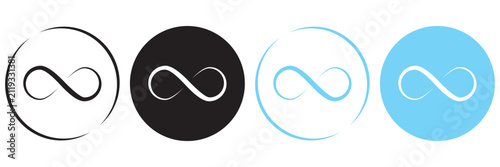 Infinity icons set. Set of infinity symbols. Loop icons set. Vector Illustration