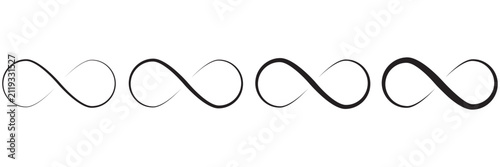 Infinity icons set. Set of infinity symbols. Loop icons set. Vector Illustration