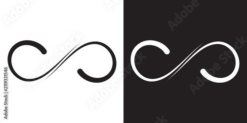 Hand drawn infinity symbol. Infinity icon. Eternity, infinite, limitless and forever signs.