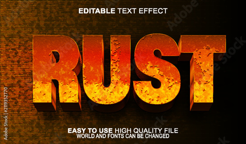  Rust Corrosion Aged Metal Industrial Texture Vector Fully Editable Smart Object Text Effect