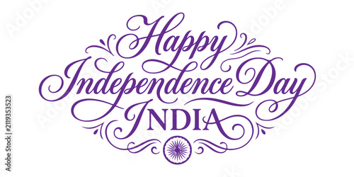 Fotografía Elegant calligraphic text design celebrating india independence day with ornate
