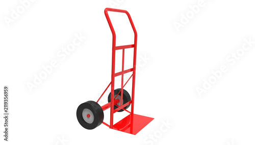 Quadro su tela Red trolley logistics cart