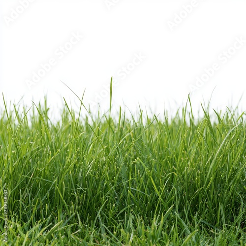 Vibrant green grass sits against a white background for banner designs.