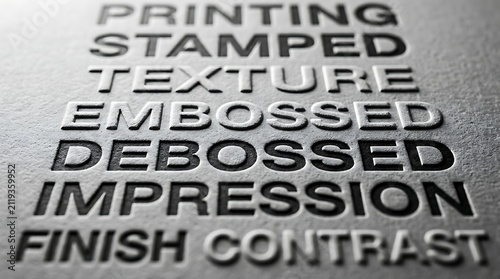 3d textured embossed letters with contrast finish