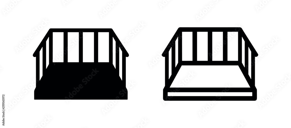 Obraz premium Deck balcony icon, outdoor living space and architecture symbol.