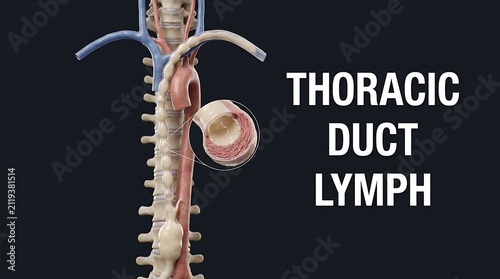 Anatomical model of the human thoracic duct and lymphatic system with thoracic