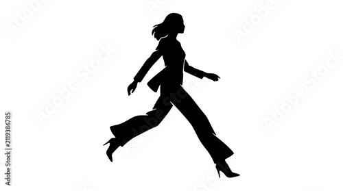 Obraz na płótnie Model taking long stride silhouette