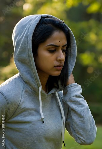 Young indian woman in a gra...