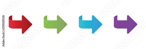 Colorful Arrows: A collection of four distinct arrows in red, green, turquoise, and purple, each pointing to the right, symbolizing direction and choice.