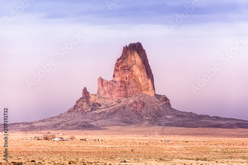 Agathla Peak in late afternoon sun near Monument Valley, Arizona