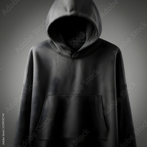 Dark gray hoodie with a hid...