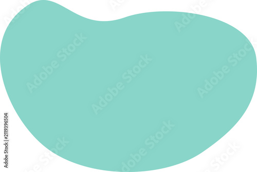 Abstract Teal Organic Blob Shape Graphic Element Design Resource Isolated on Transparent Background