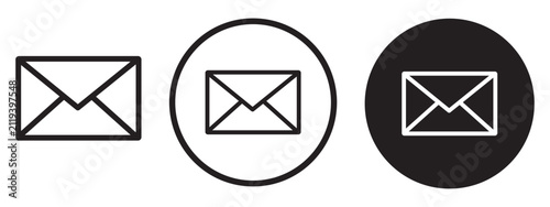 Envelope Icon Set With Mail Letter Symbol.