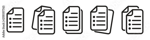 Five Documents Arranged In A Row.