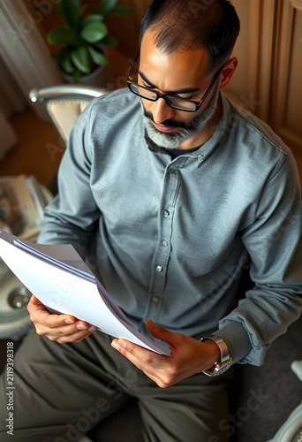 Mature man with glasses and...
