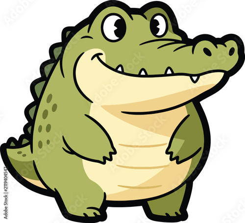Cute Cartoon Alligator Isolated
