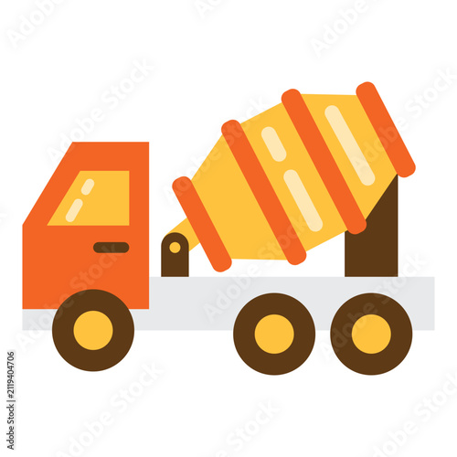 Cement Mixer Truck icon design