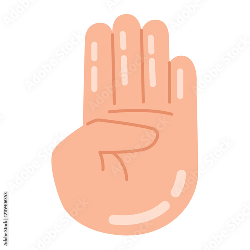 Four Fingers Raised Hand Icon Design