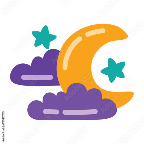 Crescent Moon Halloween icon design